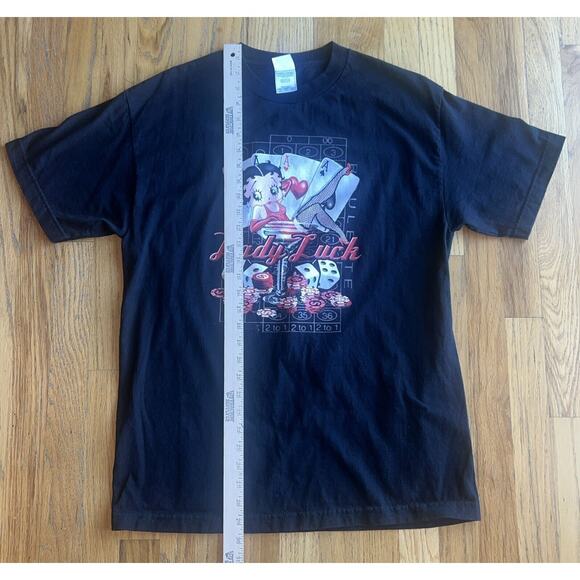 VTG Betty Boop T Shirt Mens Large Black Lady Luck Dice Vegas Y2K Alstyle Apparel - Picture 4 of 10
